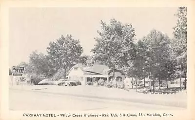 MERIDEN CT ~ PARKWAY MOTEL ADV PC CARS NATIONAL PRESS PUB ~ 1950s • $11.49