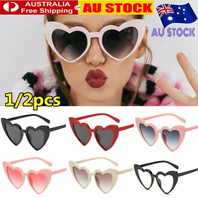 $10.95 • Buy Love Heart Shape Sunglasses Retro Gradient Color Lens Eye Glasses  Dress Party