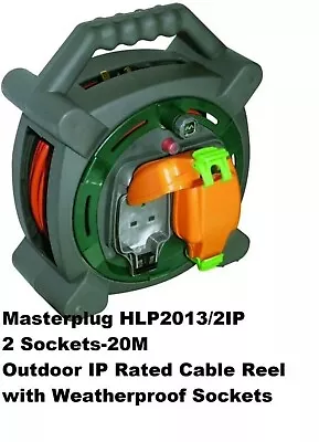 Masterplug 20m Outdoor IP Rated Cable Reel Weatherproof Sockets 13A Case Reel Uk • £50