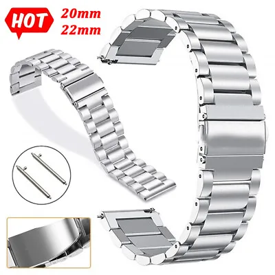 Stainless Steel Metal Bracelet Replacement Watch Band Strap Double Locking Clasp • £10.99