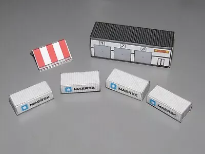 Model Airport Cargo Set 11pk - Cargo Terminal Containers And Blast Fences 1/400 • $10.57