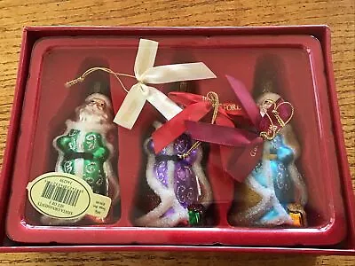 $29 • Buy Waterford Holiday Heirlooms  Santa Ornaments Set Of 3 144259 SEALED 