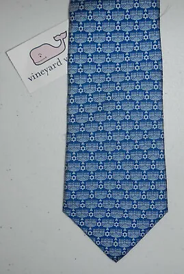 NWT Vineyard Vines Jewish Hanukkah Menorah Star Of David BOYS KIDS Silk Neck Tie • $27.59