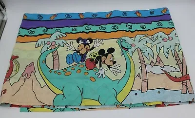 Vintage Disney Mickey Mouse Valance Dinosaur Minnie Jurassic Stone Age Curtain • $46.91