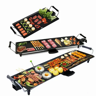 Electric Teppanyaki Table Top Grill Griddle BBQ Hot Plate Barbecue L/XL/XXL Size • £49.95