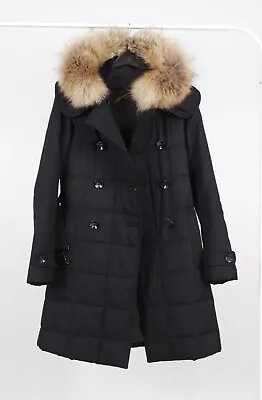 Women's Montecore Wool Black Quilted Coat Size 42 • $149.99