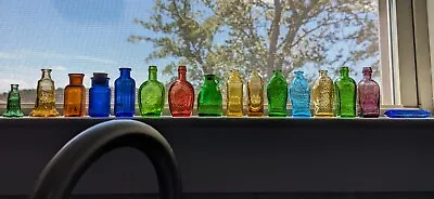Vintage Wheaton Miniature Colored Glass Bottles Taiwan Bitters Mixed Lot Of 16 • $89