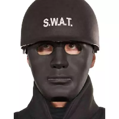 SWAT Mask Police Officer Black Tactical Fancy Dress Halloween Costume Accessory • $12.77