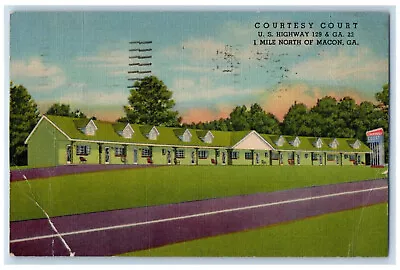 1953 Courtesy Court 1 Mile North Of Macon Georgia GA Vintage Postcard • $14.98