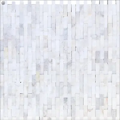  White Jade Splitface Marble Tile 12 X12  Mosaic 3/8 X1 1/8 + Free Shipping • $15