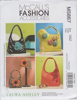 5867 Mccall's Pattern  Pretty Hats And Bags 4 Styles By Laura Ashley Uncut  New • $6.95