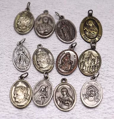 Lot 12 Vintage Religious Jewelry Catholic Pendants Charms Don Bosco St Francis.. • $11.99