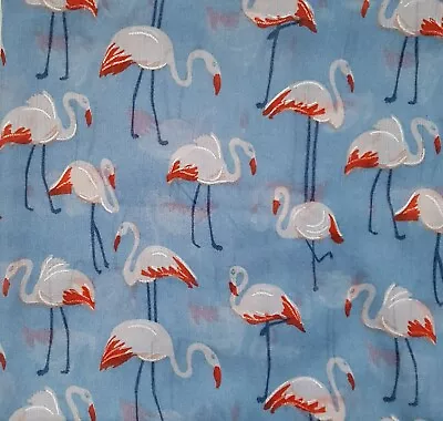 £4.99 • Buy BNWT Flamingo Scarf Shawl Wrap Lightweight Viscose & Cotton Blue Orange White