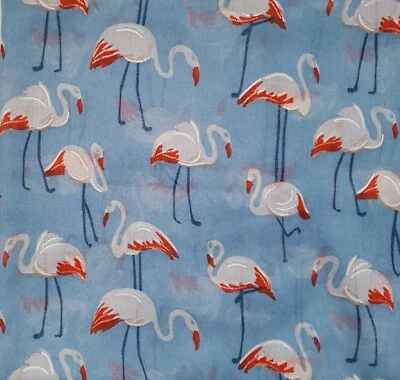 £4.99 • Buy BNWT Flamingo Scarf Shawl Wrap Lightweight Viscose & Cotton Blue Orange White