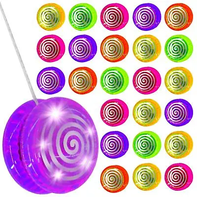 Yo Yo Spinning Wheel Toy Lightup Kids Toy Thread Outdoor Children Party Filler • £4.29