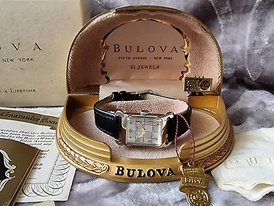 Bulova 1957 CRAFTSMAN Vintage Manual Wind Watch Box Outer Paperwork Tags RARE • $420