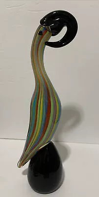 Vintage Murano Styled Formia Art Glass Exotic Bird Pelican Tucan Sculpture 13.5” • $149.99