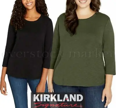 New! Womens Kirkland Signature 3/4 Sleeve Textured Slub Tee Shirt! Variety • $12.99