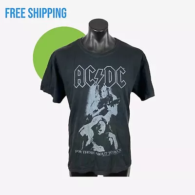 AC/DC T Shirt  Black Crew Neck  For Those About To Rock  S/S 2009 Men’s Size 2XL • $24.95