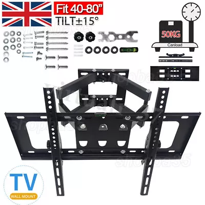 TV Wall Mount Bracket Tilt Swivel Swing Arm 40/43/49/50/55/58/60/70/80 Inch LCD • £8.98