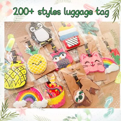 Silicone Cute Luggage Baggage Travel Tags Labels Address Suitcase Panda Flamingo • £3.25