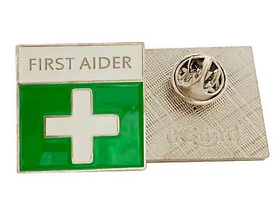 First Aid / Aider Badge Metal Enamel Green Locking Pin Medical First Aid Event • £63.85