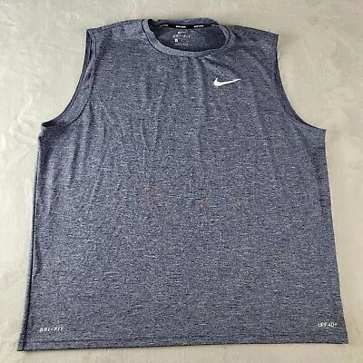 Nike Swim Men's Sleeveless Hydroguard Shirt Tank Top UPF 40+ Blue Size XL • $19.99