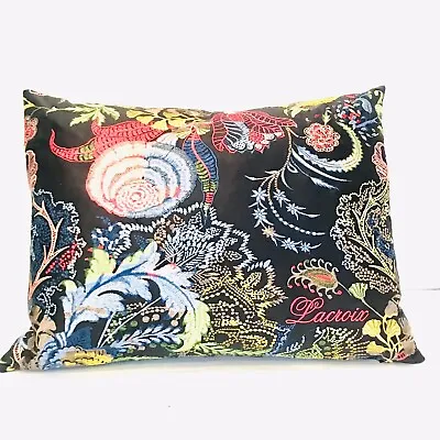 £101.17 • Buy Christian Lacroix Pillow Herbarium Black Floral Rose 23 X 17 Embroidered  Bright