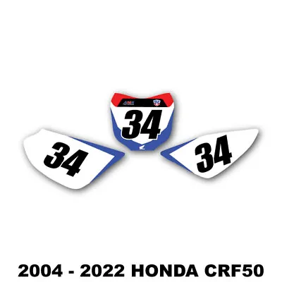 Honda Crf50 Number Plate Graphics Decals 2004-2023 Mx Stickers Motocross • $27.95