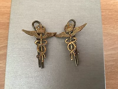 2x RAF Medical Brass Collar Badges • £10