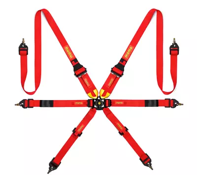 MOMO 6-Point FIA 8853-2016 FHR Racing Harness Red MO1255120001 • $475