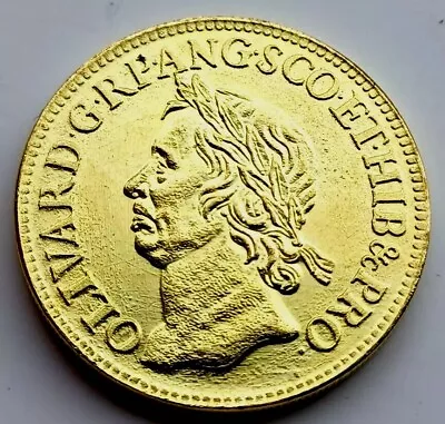 Oliver Cromwell Broad 22c Gold Plated - Same Size As Original. • £4.50