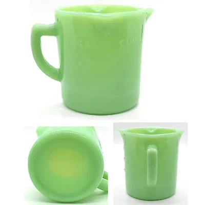 NEW Depression Style Jadeite Green Jadite Glass 1 C Measuring Cup 3 Pour Spouts • $17