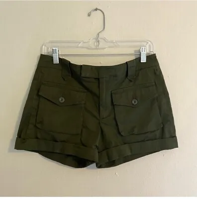 NWT Vince Womens Size 4 Cotton Moss Green Cargo Shorts • $39.99