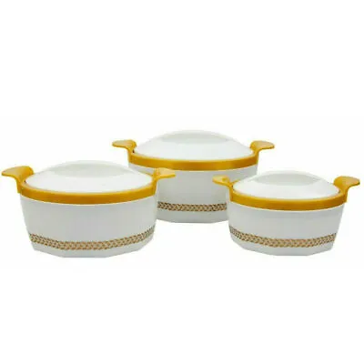 £17.99 • Buy SQ 3Pk Fiona Hot Pot Food Warmer Thermal Insulated Casserole Set Serving Dish