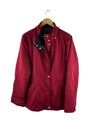 VINTAGE Nautica Lined Full Zip Jacket Coat Women Size XL Deep Red Collared Logo • $69.95