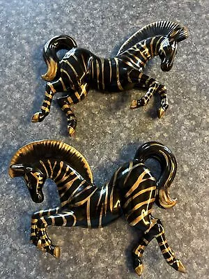 Rare Vintage Norcrest Zebras Wall Hanging #549 Japanese Gold/black -pair • $75