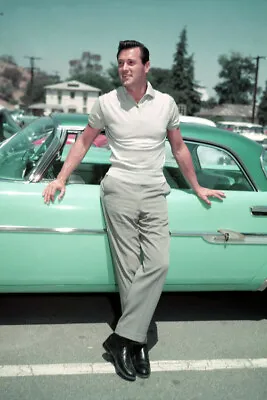 $33.75 • Buy Rock Hudson 24x36 Poster Classic Pose By Green Vintage Sports Car 1950's