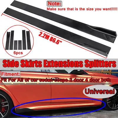 86.6'' Universal Car Side Skirt Extension Rocker Panel Splitter Protector Lip • £51.58