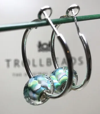 Trollbeads Quiet Landscape Faceted Glass Earrings • $108.17