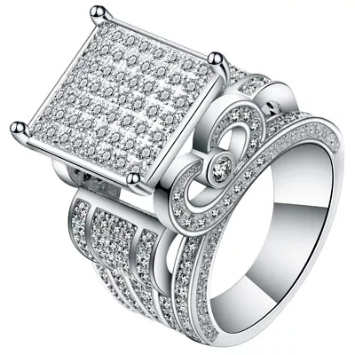 Edwina Engagement Ring Square Micro Pave Exaggerated Women Ginger Lyne Collec... • $15.99