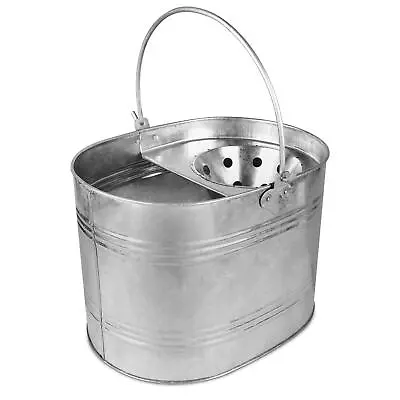 Stainless Steel Mop Bucket With 13L Capacity Durable Metal Steel Floor Cleaning • £13.99