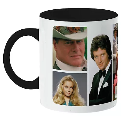 Dallas Characters Mug JR Ewing Bobby 80s Retro TV Kitchen Novelty Gift Present • £6.95