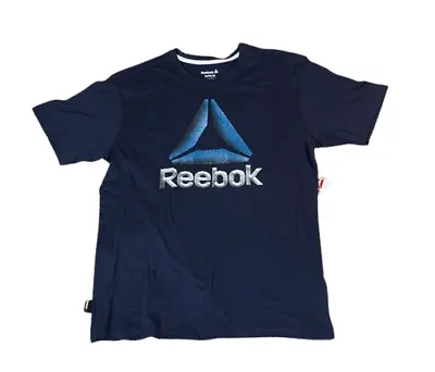 Reebok Men's T-shirt Navy Graphic Size Medium New With Tags Delta Logo • $9.99