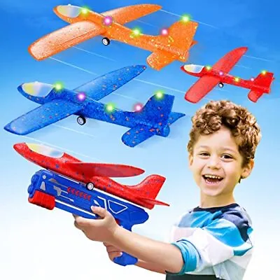 Boys Toys Age 4 5 6 7 8 9 Year Old Boy Gifts Airplane Launcher Toy With 3 Pack • £16.99
