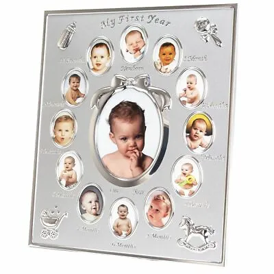 Beautiful My First Year Matt And Nickel Plated Multi Decorative Picture Frame... • £15.95