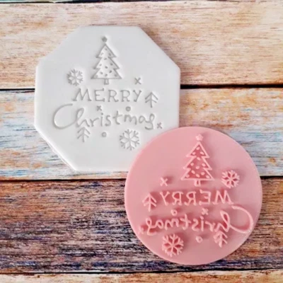 $9.26 • Buy Merry Christmas Cookie Biscuit Fondant Baking Cake Embosser And Cutter Set.