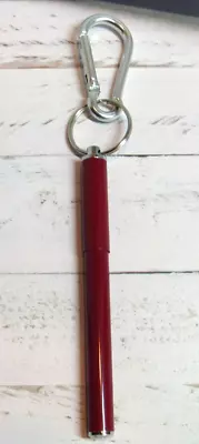 Terzetti Click-IT Mini Ballpoint Metal Pen W/ Magnetic Cap Keyring Clip-RED • $7.19