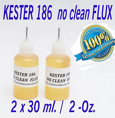 $13.99 • Buy 60 Ml. / 2 Oz.  KESTER 186   Rosin No Clean Soldering Solder Liquid Flux Reflow 