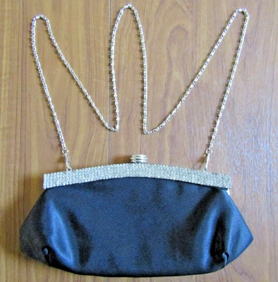 £4.95 • Buy LEKO (London), Black Diamante CLUTCH Or SHOULDER BAG, NEW,  27x13x1.5 Cm, China